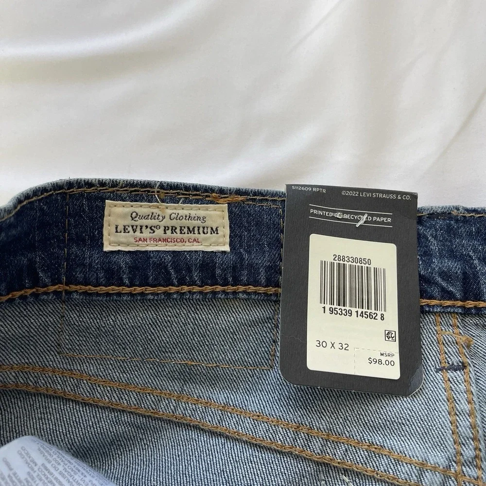 Levis Jeans Mens 30x32 Blue 512 Slim Taper Premium Medium Wash Denim Preppy